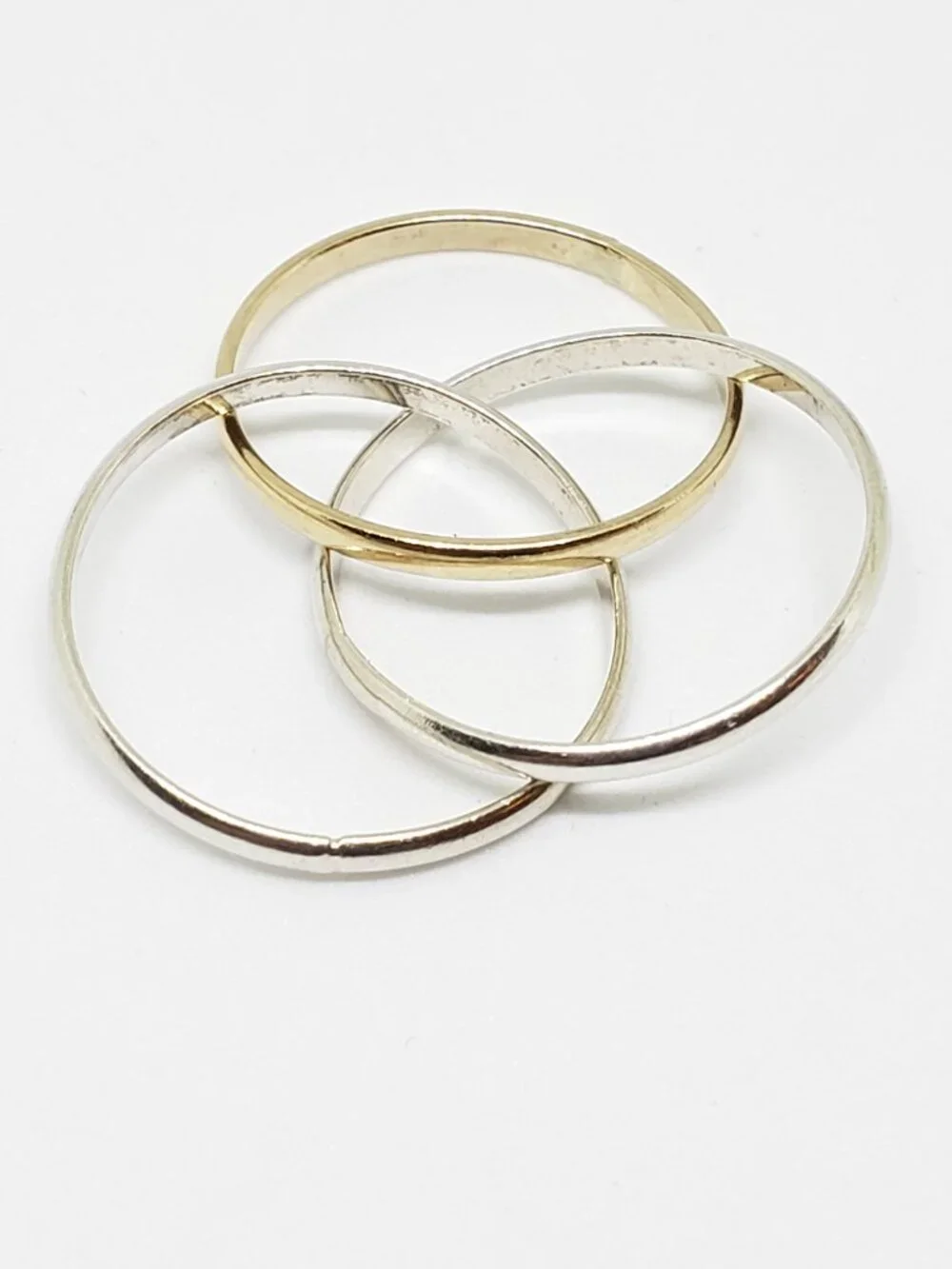 Set of 3 Sterling Silver 925 Interlocking Entwined Infinity Rings - Size 5